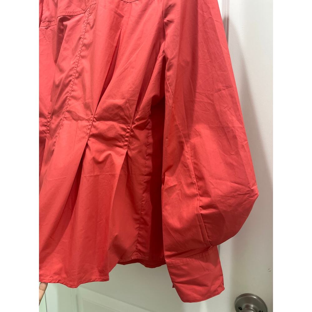 NWT Mare Mare x Anthropologie Long-Sleeve Henley Blouse in Red-Orange Sz L - Picture 13 of 13